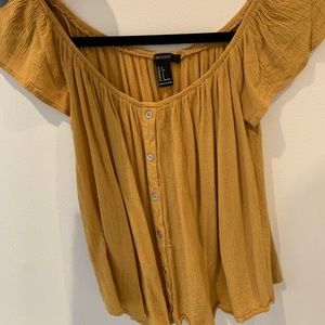 Yellow off the shoulder blouse Forever 21